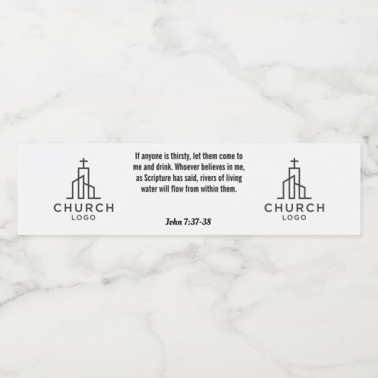 Johannes 7:37-38 Watermerk Waterfles Etiket (Enkel label)