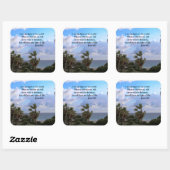 JOHANNES 8:12 PALMBOOM EN OCEAAN FOTOONTWERP VIERKANTE STICKER (Vel)