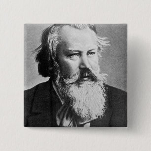 Johannes Brahms (1879) Vierkante Button 5,1 Cm