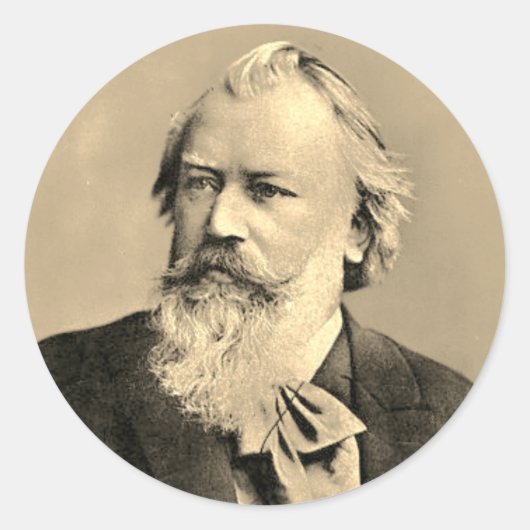 Johannes Brahms (1889) Ronde Sticker (Voorkant)