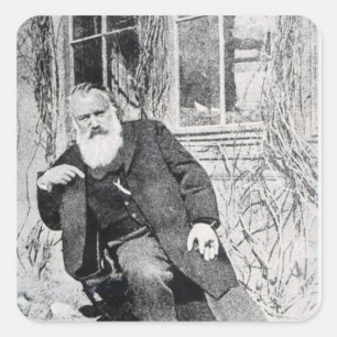 Johannes Brahms, c.1897 Vierkante Sticker