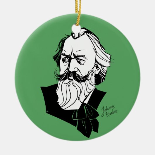 Johannes Brahms Keramisch Ornament (Voorkant)