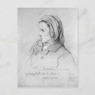 Johannes Brahms op de leeftijd van twintig, 1853 Briefkaart