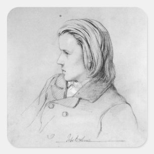 Johannes Brahms van twintig jaar en 1853 Vierkante Sticker