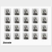 Johannes Brahms Vierkante Sticker (Vel)