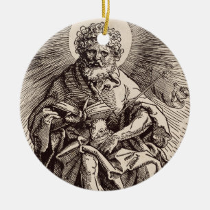 Johannes de Doper die het Lam vasthoudt Keramisch Ornament