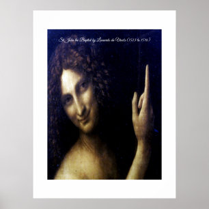 Johannes de Doper door Leonardo da Vinci's Poster