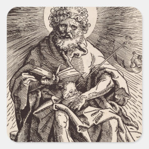 Johannes de Doper met het Lam Vierkante Sticker