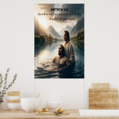 Johannes doopt Jezus Christus met Geloof Poster (Keuken)