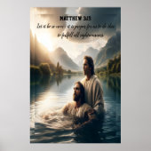 Johannes doopt Jezus Christus met Geloof Poster (Voorkant)