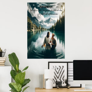 Johannes’ Goddelijke Dopen van Jezus Christus Poster