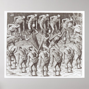 Johannes Lerii's account van de Caraïbe-indianen Poster