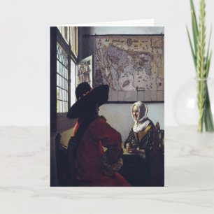 Johannes Vermeer, agent en lachend meisje Kaart