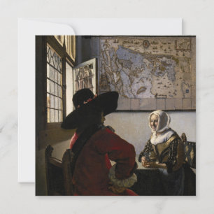 Johannes Vermeer - Agent met een Laughing Girl Bedankkaart