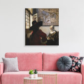 Johannes Vermeer - Agent met een Laughing Girl Canvas Afdruk (Insitu (Woonkamer))