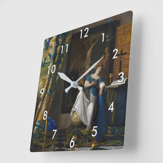 Johannes Vermeer - Allegorie van het Geloof Vierkante Klok (Hoek)