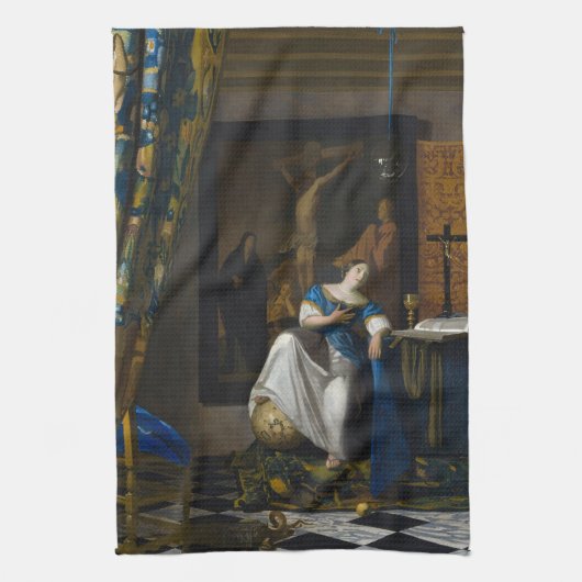 Johannes Vermeer - Allegory of Faith Theedoek (Verticaal)