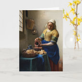Johannes Vermeer - Carte Postale Milkmaid (Fleur jaune)
