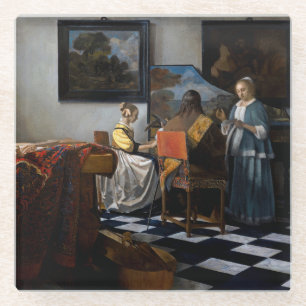 Johannes Vermeer - concert Glazen Onderzetter