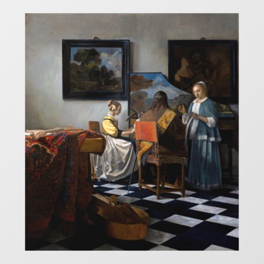 Johannes Vermeer - concert Raamsticker (Vel)
