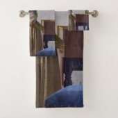 Johannes Vermeer - Dame die bij een maagdenvaag st Bad Handdoek (Insitu)