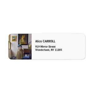 Johannes Vermeer - Dame die bij een maagdenvaag st Etiket