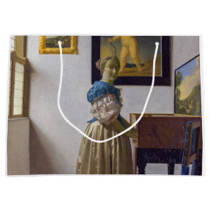 Johannes Vermeer - Dame die bij een maagdenvaag st Groot Cadeauzakje