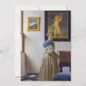 Johannes Vermeer - Dame die bij een maagdenvaag st Kaart (Voorkant)