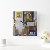 Johannes Vermeer - Dame die bij een maagdenvaag st Vierkante Klok (Huis)