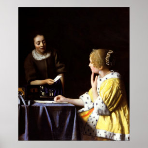 Johannes Vermeer - Dame en dienstmeid Poster