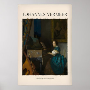 Johannes Vermeer Dame gezeten aan een Virginal670 Poster