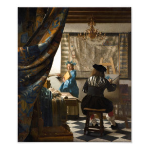 Johannes Vermeer - De Allegorie van de Schilderkun Foto Afdruk
