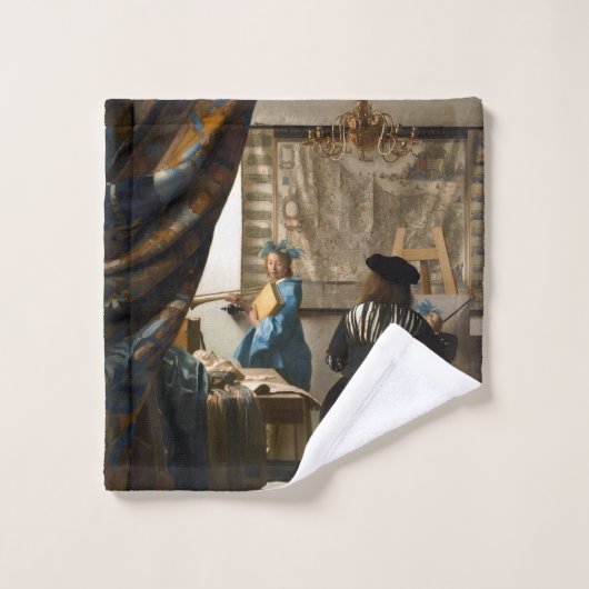 Johannes Vermeer - De Allegory of Painting Bad Handdoek (Wasdoekje)