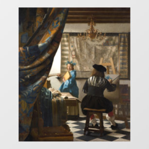 Johannes Vermeer - De Allegory of Painting Raamsticker