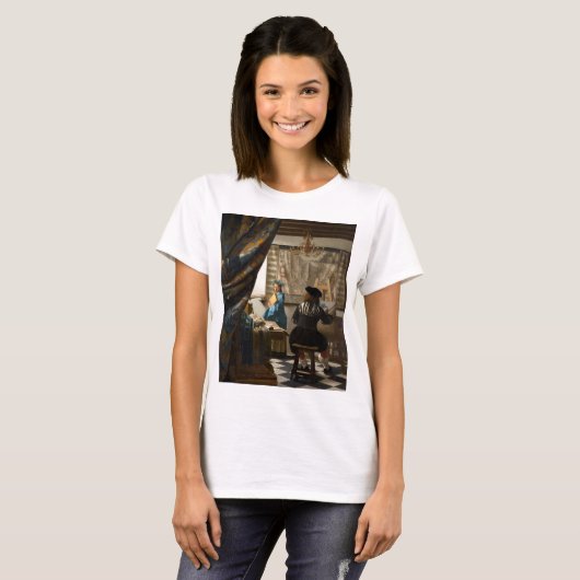 Johannes Vermeer - De Allegory of Painting T-shirt (Voorkant volledig)