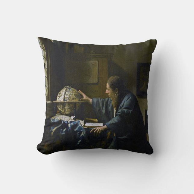 Johannes Vermeer - De Astronomer Kussen (Voorkant)