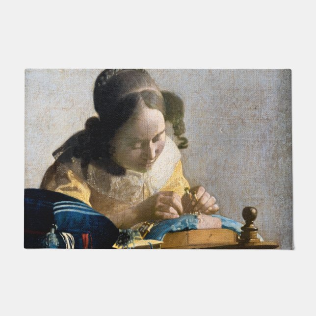 Johannes Vermeer - De Lacemaker Deurmat (Voorkant)