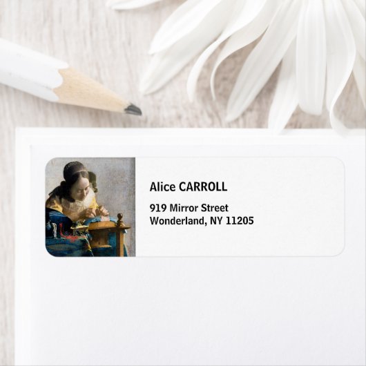 Johannes Vermeer - De Lacemaker Etiket (Insitu)