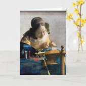 Johannes Vermeer - De Lacemaker Kaart (Gele Bloem)