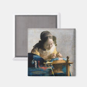 Johannes Vermeer - De Lacemaker Magneet (Voorkant / Achterkant)