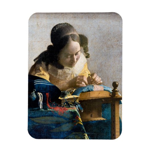 Johannes Vermeer - De Lacemaker Magneet (Verticaal)