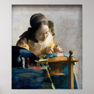 Johannes Vermeer - De Lacemaker Poster