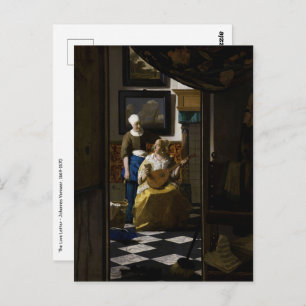 Johannes Vermeer - De liefdesbrief Briefkaart