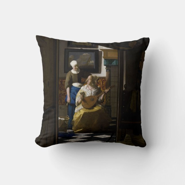 Johannes Vermeer - De liefdesbrief Kussen (Voorkant)