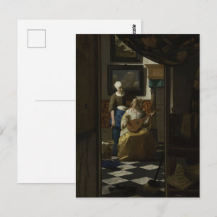 Johannes Vermeer - De liefdesbrief voor beeldende Briefkaart