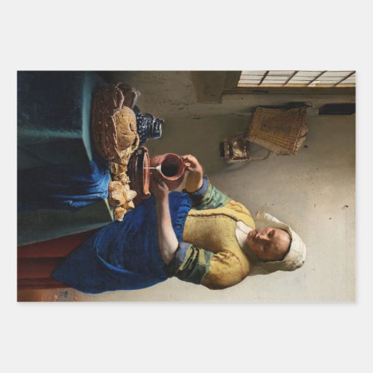 Johannes Vermeer - De Melkmeid Inpakpapier Vel (Voorkant)