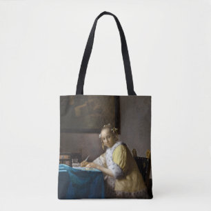 Johannes Vermeer - Een dame die een brief schrijft Draagtas