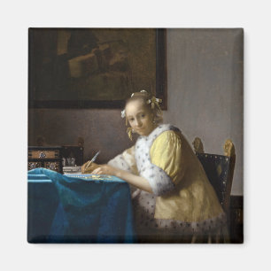 Johannes Vermeer - Een dame die een brief schrijft Magneet