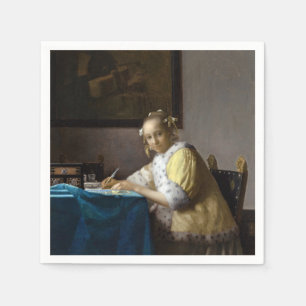 Johannes Vermeer - Een dame die een brief schrijft Servet