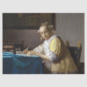 Johannes Vermeer - Een dame die een brief schrijft Tissuepapier